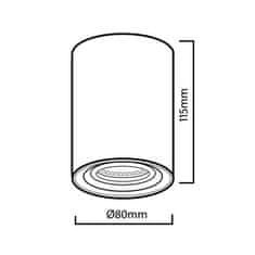 Maclean MCE422 B Halogenové bodové světlo GU10 80x115mm, černé 69627