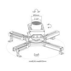 Maclean MC-913 Univerzální držák projektoru ocelový, černý 72450