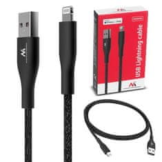 Maclean MCE845 B Kabel MFi Apple lightning 2.4A 1m pro iPhone, černý 76092