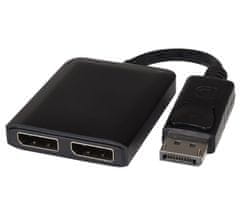 PremiumCord adaptér DisplayPort - 2x DisplayPort, rozšíření + zrcadlení obrazu, 4K*2K@30Hz