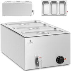 shumee Elektrický ohřívač Bain-marie s kohoutkem 3 x GN 1/3 600 W