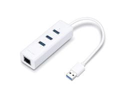 TP-Link UE330 USB 3.0 3-portový USB hub & gigabitový ethernet adaptér