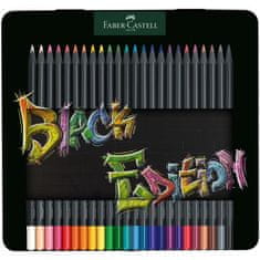 Faber-Castell Pastelky Black Edition plech 24 barevné set