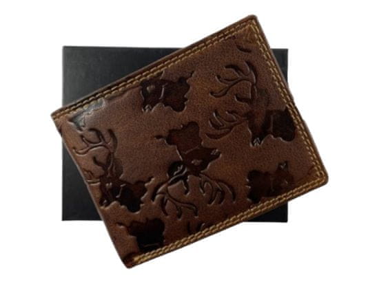 Dailyclothing Kožená peněženka s jelenem - hnědá JEL02