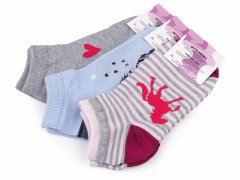 Kraftika 3pár (vel. 32-35) mix dívčí bavlněné ponožky kotníkové