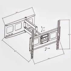 tectake Držák TV sklopný a otočný 32"-55'' do 70kg