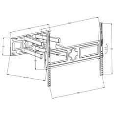 tectake Držák TV sklopný a otočný 32"-65'' do 120kg