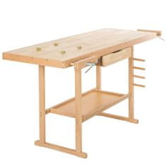tectake Dílenský stůl PONK2 dřevěný ponk se svěráky