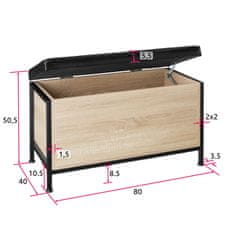 tectake Sedací truhla s polstrováním Calico 81,5x41,5x50,5 cm