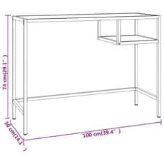 Vidaxl PC stůl černý mramor 100 x 36 x 74 cm tvrzené sklo