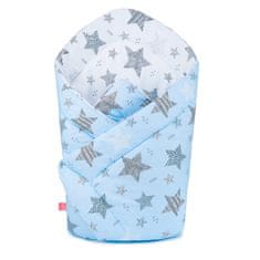 BabyBoom Baby Swaddle Bavlna Oboustranná Snowflake Modrá / Snowflake Bílá A Modrá