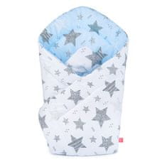 BabyBoom Baby Swaddle Bavlna Oboustranná Snowflake Modrá / Snowflake Bílá A Modrá