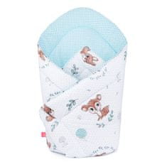 BabyBoom Baby Swaddle Bavlna Oboustranná Hnědá Mořská Panna Tečky / Mátové Tečky