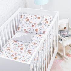 BabyBoom Oboustranné Dětské Povlečení 120X90 Premium 2 Ks Bavlna Jelen / Šedá