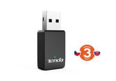 Tenda U9 WiFi AC650 USB Adapter, 633 Mb/s (433 + 200 Mb/s), 802.11 ac/a/b/g/n, OS Win XP/7/8/10/11