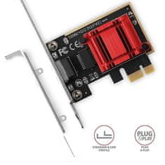 AXAGON PCEE-G25, PCIe síťová karta - 1x 2.5 Gigabit Ethernet port (RJ-45), Realtek, PXE, vč. LP