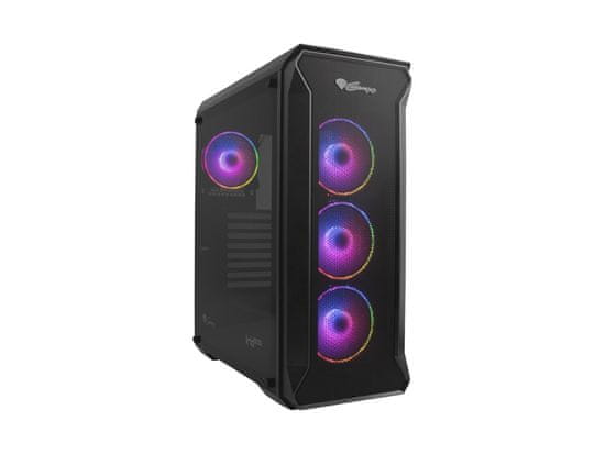 Genesis Počítačová skříň IRID 505 ARGB BLACK MIDI (USB 3.0), 4x 120mm ventilátory ARGB