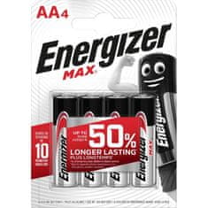 Energizer Alkalická baterie Max 1,5 V, typ AA, 4 ks