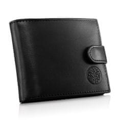 Betlewski Elegantní černá peněženka s nášivkami Betlewski II BPM-NVTC-63 BLACK