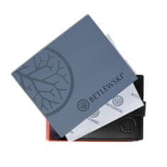 Betlewski Elegantní černá peněženka s nášivkami Betlewski II BPM-NVTC-63 BLACK