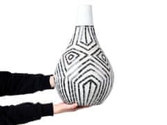 Beliani Dekorativní terakotová váza 50 cm černá/bílá OMBILIN
