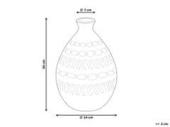 Beliani Dekorativní terakotová váza 36 cm hnědá/černá KUMU