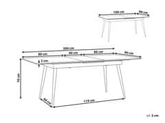 Beliani Rozkládací jídelní stůl 160/200 x 90 cm černý MALDON