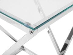 Beliani Stříbrný stolek se skleněnou deskou BEVERLY