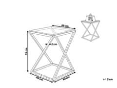 Beliani Stříbrný stolek se skleněnou deskou BEVERLY