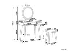 Beliani Toaletní stolek se zásuvkou a LED zrcadlem bílý/šedý JOSSELIN