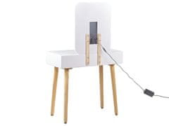 Beliani Toaletní stolek se zásuvkou a LED zrcadlem bílý/šedý DIEPPE