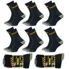 Aleszale 6x pánské bavlněné ponožky WORK 43-46 - černá