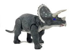 Lean-toys Velký Dinosaurus Na Baterie Triceratops Šedý