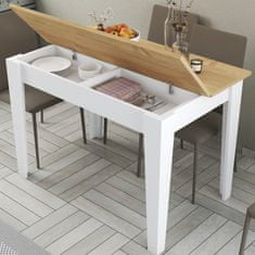 Hanah Home Kuchyňský jídelní stůl Kiev 512 - White, Dub, Bílá, Dub