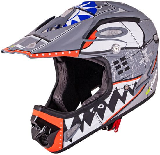 W-TEC Downhill přilba FS-605 Allride (Velikost: L (59-60), Barva: Skull Smile)