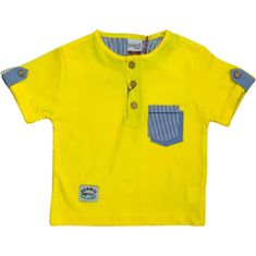 Set tričko s bavlny a kraťasy s kšandami, žlutá, 92