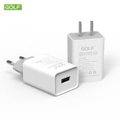 GOLF nabíjecí adaptér smart 18W, rychlonabíjení 3.0, bílý