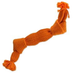 Plaček Uzel DOG FANTASY oranžový pískací 2 knoty 35 cm 1 ks