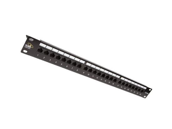 Solarix 19" Patch panel 24 x RJ45 CAT5E UTP 150 MHz černý 1U, SX24-5E-UTP-BK