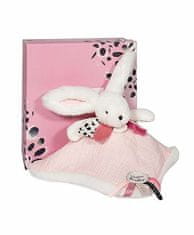 Kraftika Doudou dárková sada růžová - králíček s čtvercovou dečkou