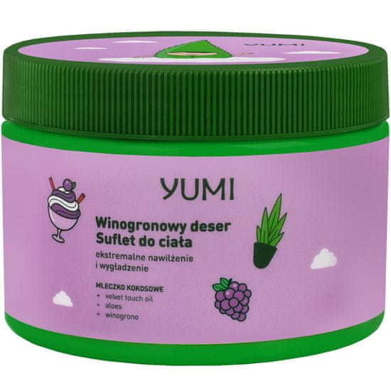 Yumi Grape Dessert Body Souffle - intenzivně hydratační a vyhlazující tělové máslo, dokonale vyhlazuje pokožku, zklidňuje podráždění, 300ml