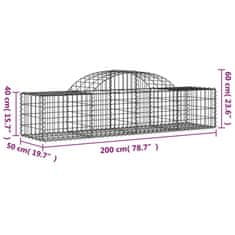 Vidaxl Klenuté gabionové koše 20 ks 200x50x40/60 cm pozinkované železo