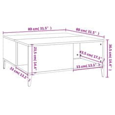 Vidaxl Konferenční stolek dub sonoma 80x80x36,5 cm kompozitní dřevo