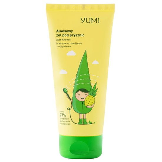 Yumi Aloe & Pineapple sprchový gel - osvěžující sprchový gel, vyhlazování a omlazení, 200ml