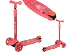 Lean-toys Balanční koloběžka tříkolka svítící kola růžová