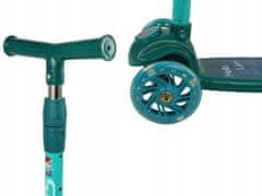 Lean-toys Balanční koloběžka tříkolka zářící zelená kola