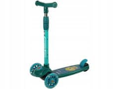 Lean-toys Balanční koloběžka tříkolka zářící zelená kola