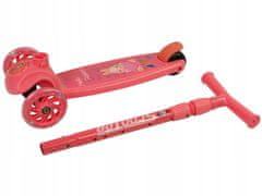 Lean-toys Balanční koloběžka tříkolka svítící kola růžová