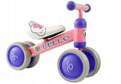 Lean-toys Vyvažovací kolo Bello s dvojitými koly růžové