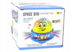 Lean-toys Vodní koule UFO LED Veselá růžová hudba